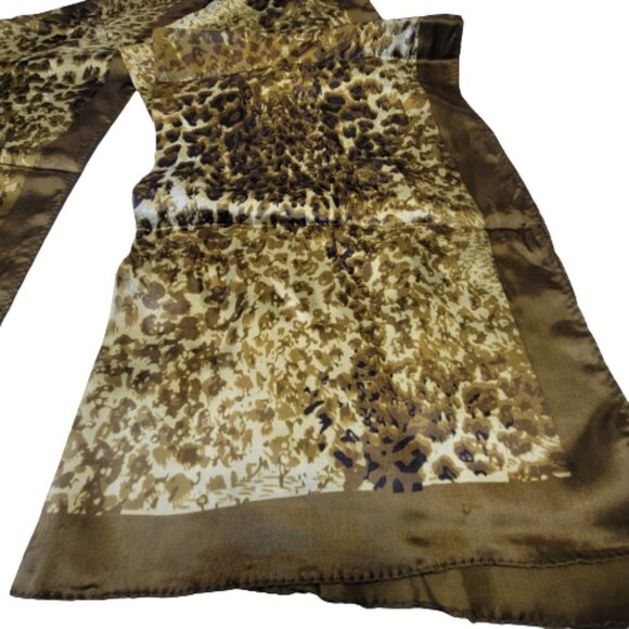 NEW Animal Print Olive Green and Black Long Rectangular Scarf - Picture 8 of 11